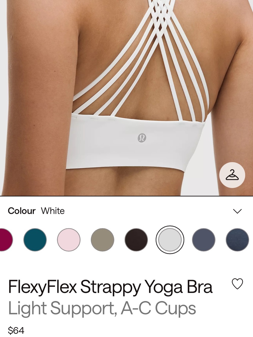 lululemon athletica FlexyFlex Strappy Yoga Bra - White